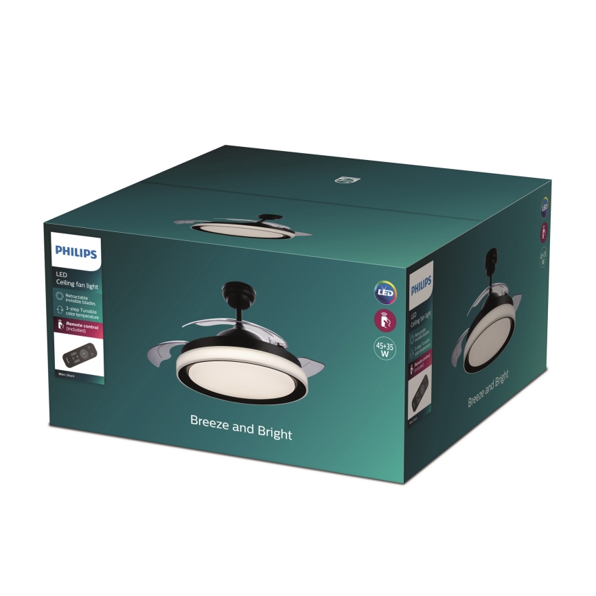Philips - LED-Deckenventilator LED/35W/230V 5500/4000/2700K schwarz + Fernbedienung