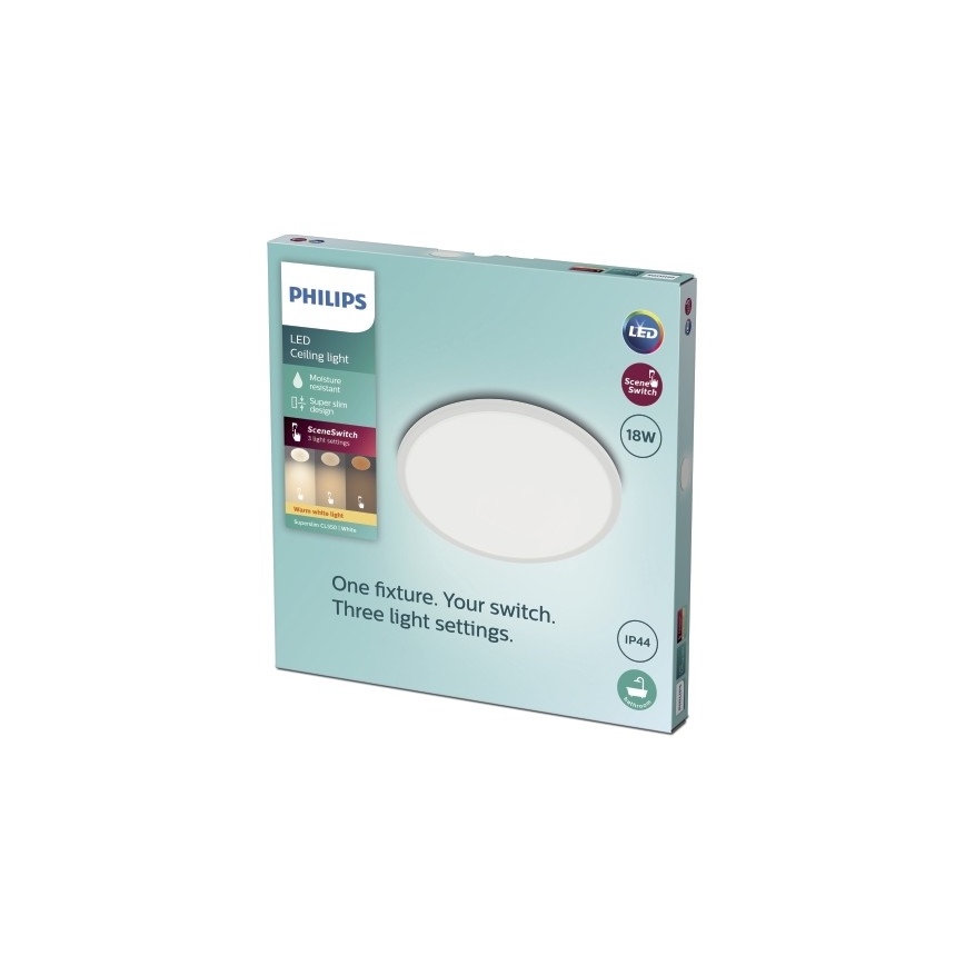 Philips - LED dimmbare Badezimmer-Deckenleuchte SCENE SWITCH LED/18W/230V IP44 2700K