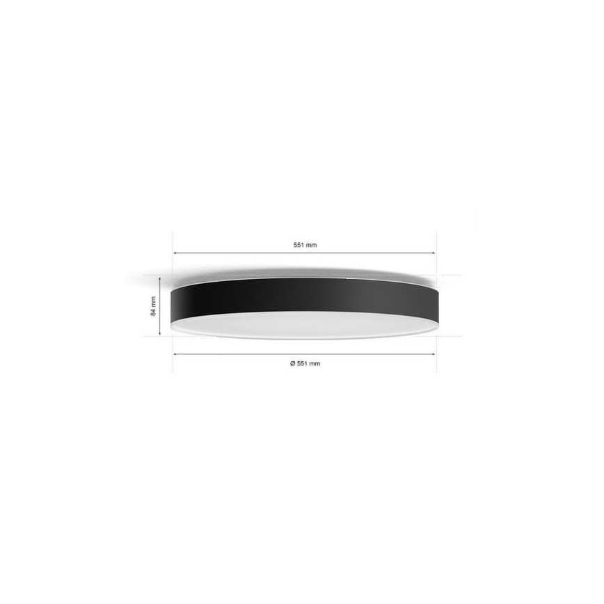 Philips - dimmbare Hue LED-Deckenleuchte, LED/48W/230V, 2200-6500K, Ø 551 mm, Schwarz + Fernbedienung