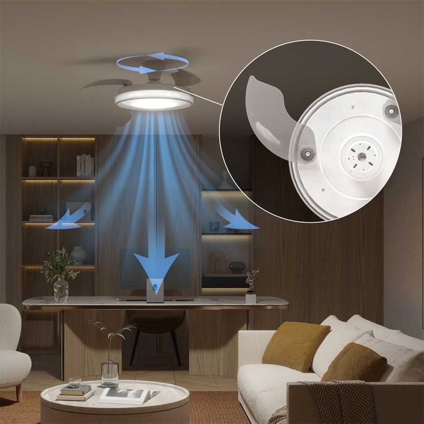 Philips - LED-dimmbare Deckenleuchte mit Ventilator BLISS LED/35W/230V weiß + Fernbedienung