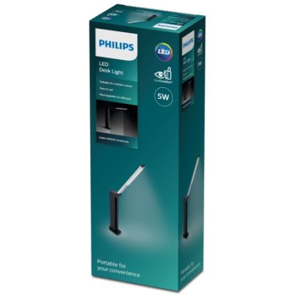 Philips - LED dimmbare Touch-Tischlampe AMBER LED/5W/5V schwarz