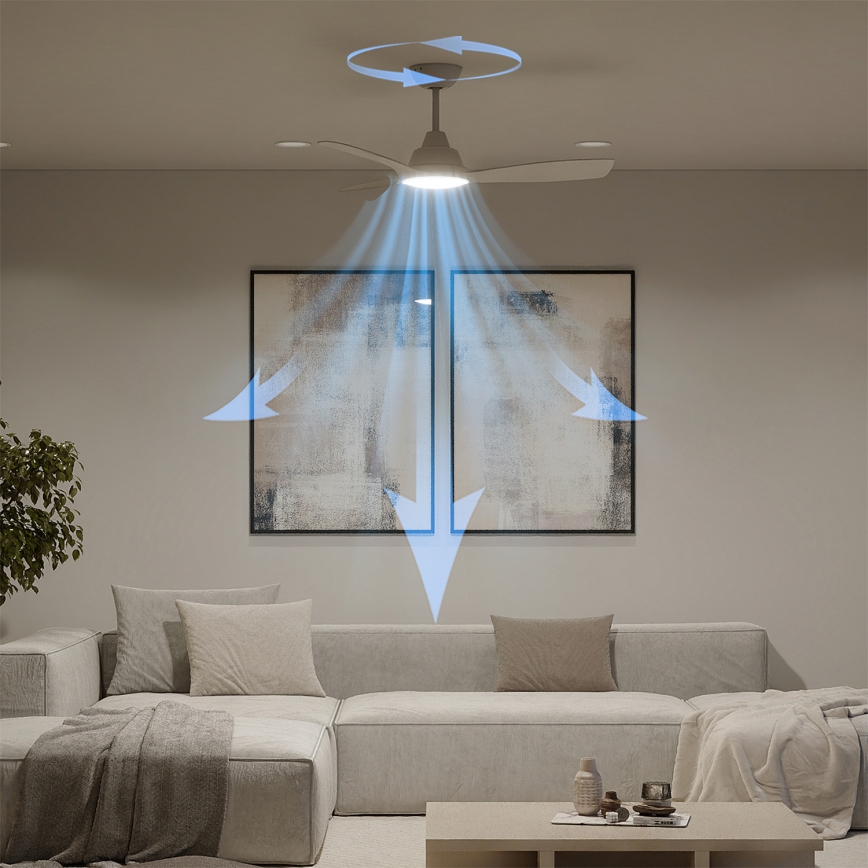Philips - Ventilatore da soffitto LED dimmerabile OLAS LED/24W/230V Ø 106 cm bianco + telecomando