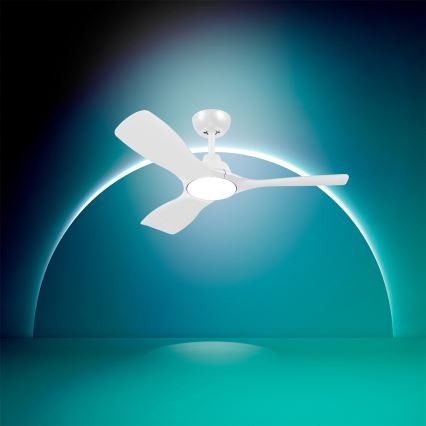Philips - Ventilatore da soffitto LED dimmerabile OLAS LED/24W/230V Ø 106 cm bianco + telecomando