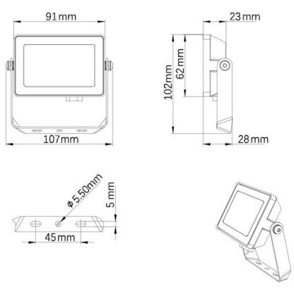 Philips – LED-Outdoor-Strahler PROJECTLINE LED/10W/230V IP65 4000K
