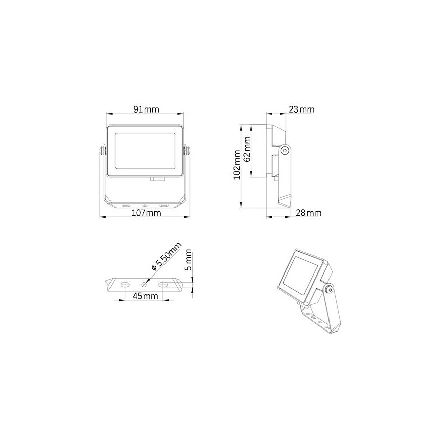 Philips – LED-Outdoor-Strahler PROJECTLINE LED/10W/230V IP65 4000K