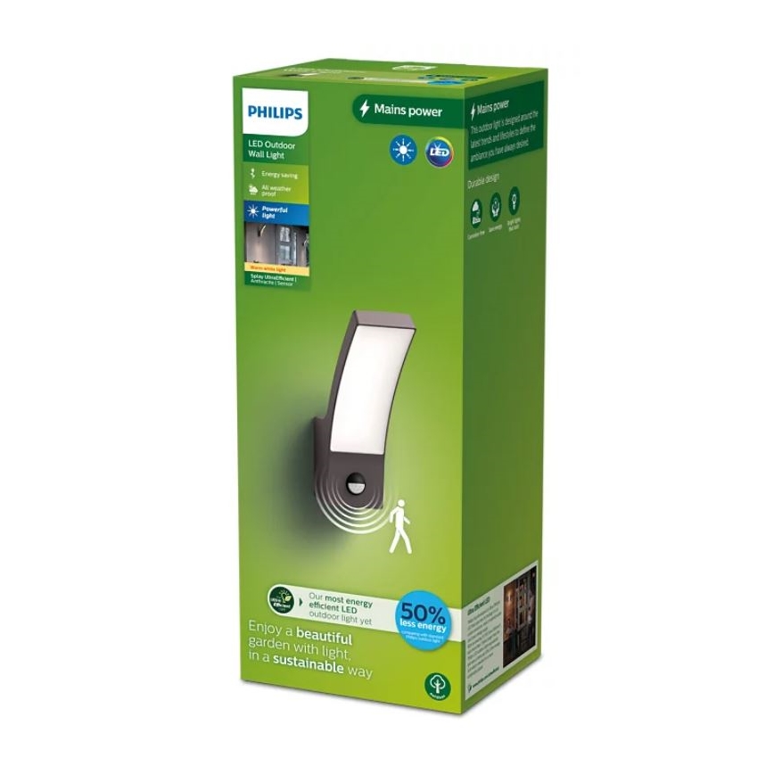 Philips - LED-Outdoor-Wandleuchte mit Sensor SPLAY LED/3,8W/230V IP44