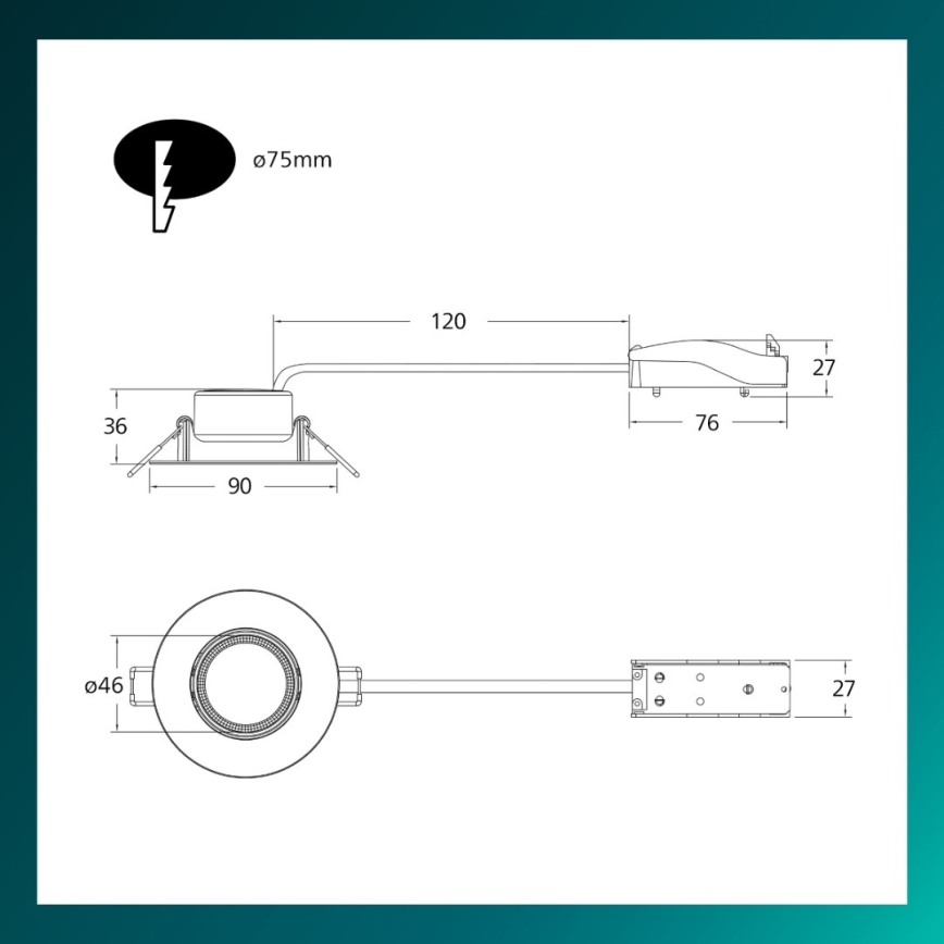 Philips - Luminaire encastré LED dimmable CILANTRO LED/5W/230V 4000K noir