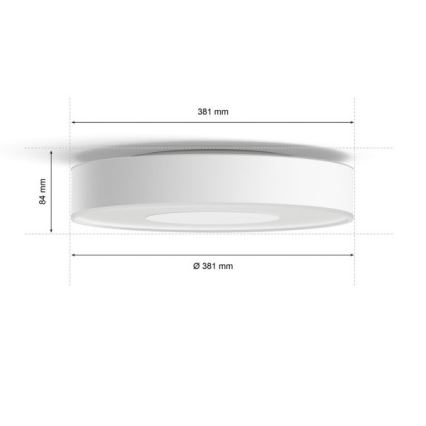 Philips -LED RGB plafonnier dimmable Hue INFUSE LED/33,5W/230V 2000-6500K Ø 381 mm blanc