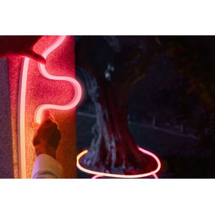 Philips - Ruban d'extérieur LED RGBW Hue NEON 10 m, dimmable, 30 W, 230 V, 2200–6500 K, IP67