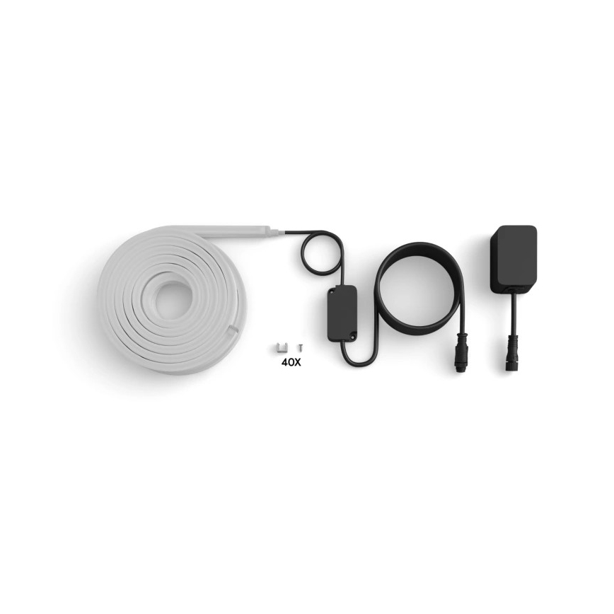 Philips - Ruban d'extérieur LED RGBW Hue NEON 10 m, dimmable, 30 W, 230 V, 2200–6500 K, IP67