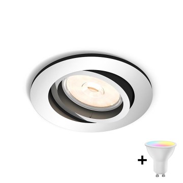 Philips - LED RGBW dimmbare Einbauleuchte DONEGAL 1xGU10/4,8W/230V + Fernbedienung