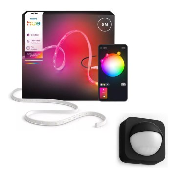 Philips - LED RGBW dimmbarer Außen-LED-Streifen Hue FLUX 5m LED/30W/230V 2200-6500K IP67 + Bewegungsmelder