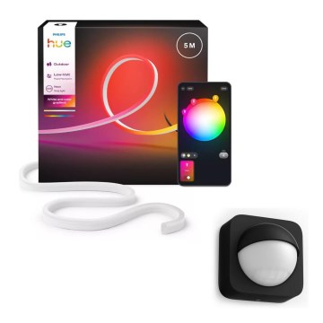 Philips - LED RGBW dimmbarer Außen-LED-Streifen Hue NEON 5m LED/30W/230V 2200-6500K IP67 + Bewegungsmelder