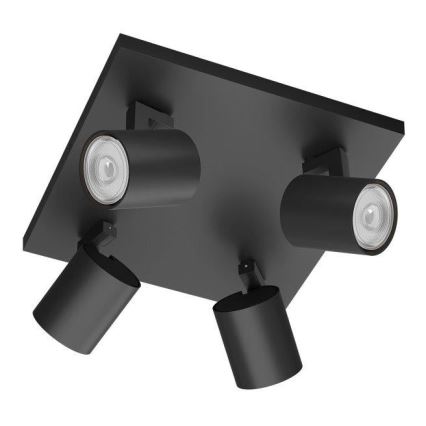 Philips - LED RGBW dimmbarer Deckenspot RUNNER 4xGU10/6,5W/230V 2700-6500K schwarz