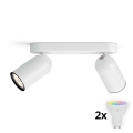 Philips - LED RGBW dimmbarer Einbaustrahler PONGEE 2x GU10/4,8 W/230 V 3000 K weiß + Fernbedienung
