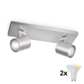 Philips - LED RGBW dimmbarer Einbaustrahler RUNNER 2xGU10/6,5W/230V 2700-6500K mattchrom
