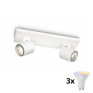 Philips - LED RGBW Dimmbarer Einbaustrahler RUNNER 2xGU10/6,5W/230V 2700-6500K weiß