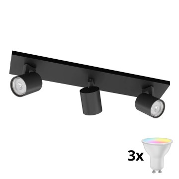 Philips - LED RGBW dimmbarer Einbaustrahler RUNNER 3xGU10/6,5W/230V 2700-6500K schwarz