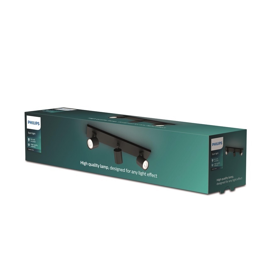 Philips - LED RGBW dimmbarer Einbaustrahler RUNNER 3xGU10/6,5W/230V 2700-6500K schwarz