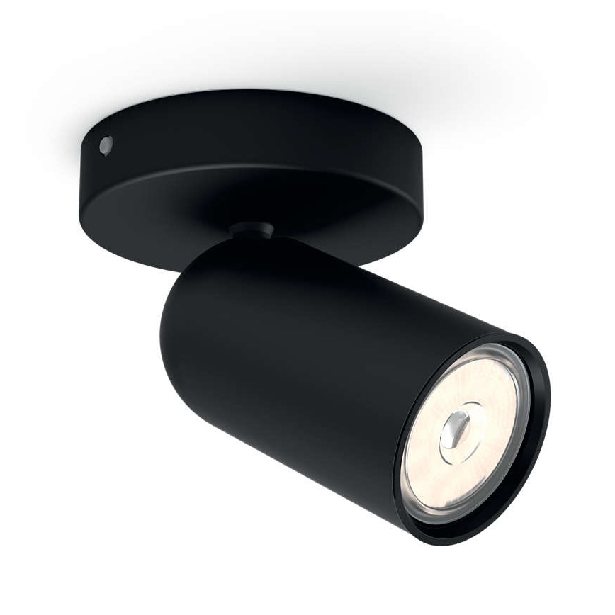 Philips - LED RGBW dimmbarer Spot PONGEE 1xGU10/4,8W/230V 3000K schwarz + Fernbedienung