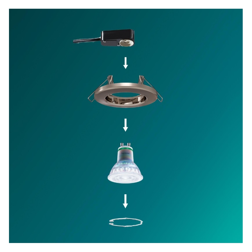 Philips - LED RGBW dimmbare Einbauleuchte PERIDOT 1xGU10/6,5W/230V 2700-6500K Silber