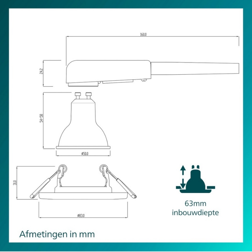Philips - LED RGBW dimmbare Einbauleuchte PERIDOT 1xGU10/6,5W/230V 2700-6500K Silber