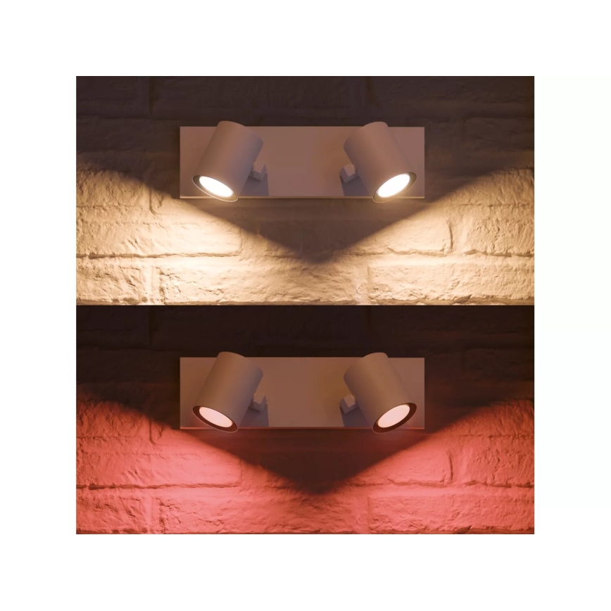 Philips - LED RGBW Faretto dimmerabile Hue ARGENTA 2xGU10/4,2W/230V 2000-6500K