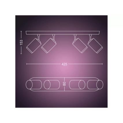 Philips - LED RGBW Faretto dimmerabile Hue FUGATO 4xGU10/4,2W/230V 2000-6500K bianco