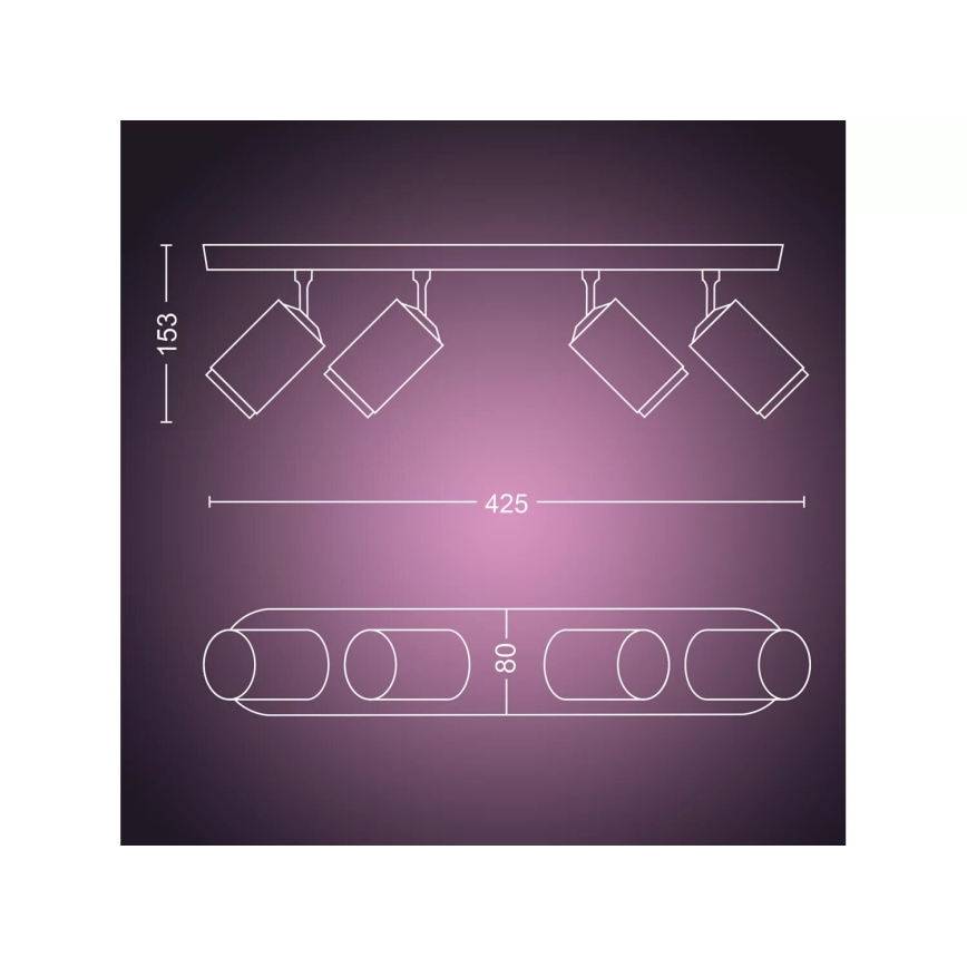 Philips - LED RGBW Faretto dimmerabile Hue FUGATO 4xGU10/4,2W/230V 2000-6500K bianco