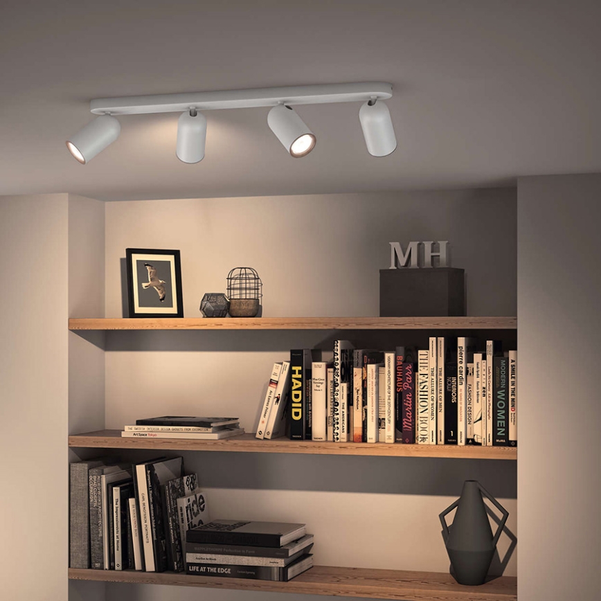 Philips - Faretto LED RGBW dimmerabile PONGEE 4xGU10/4,8W/230V 3000K bianco + telecomando