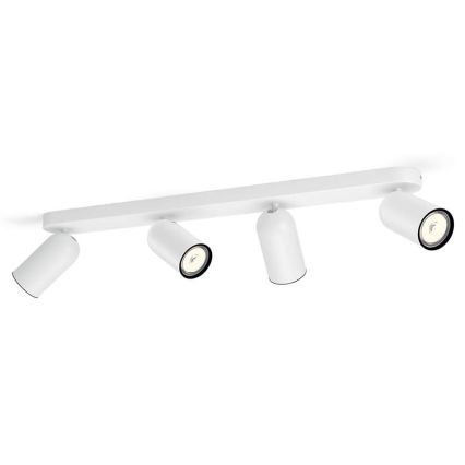 Philips - Faretto LED RGBW dimmerabile PONGEE 4xGU10/4,8W/230V 3000K bianco + telecomando