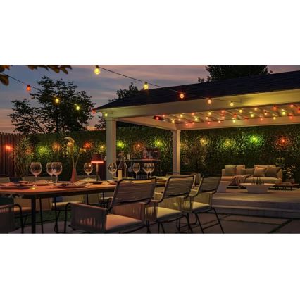 Philips - Catena luminosa estensibile dimmerabile per esterni a LED RGBW Hue FESTAVIA 20 LED 14 m IP65