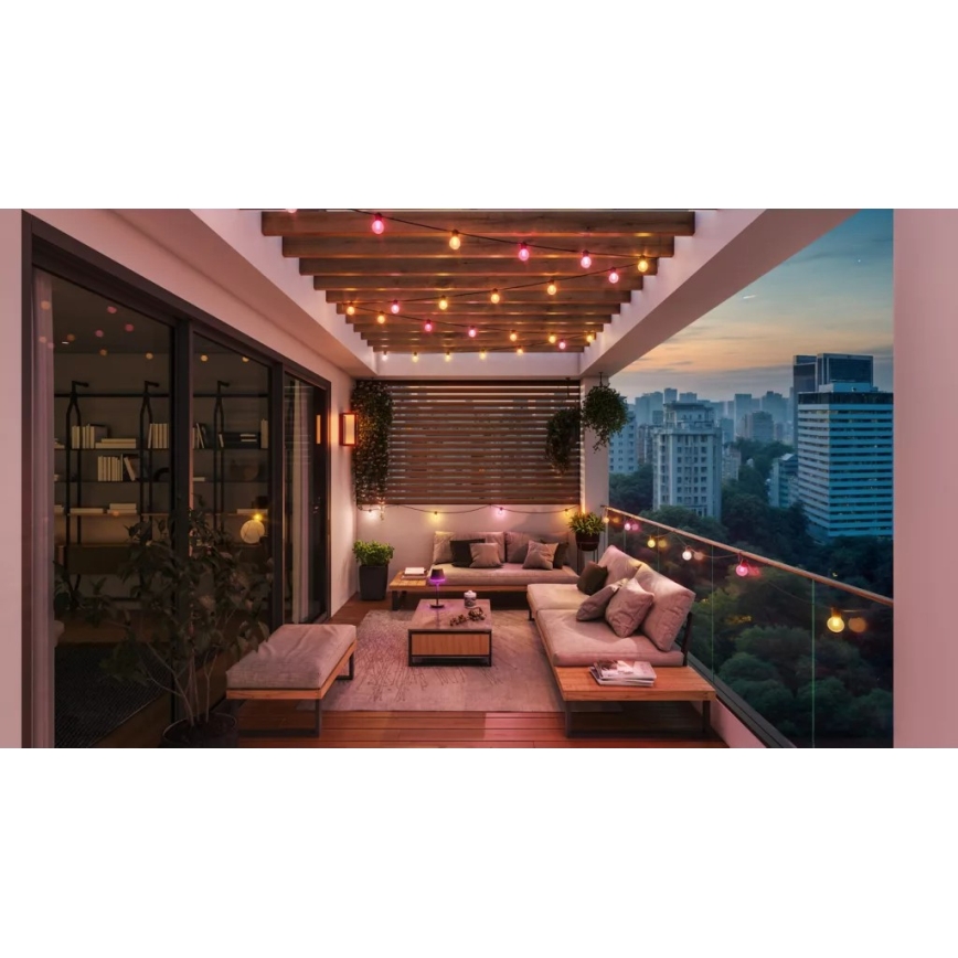 Philips - LED RGBW verlängerbare, dimmbare Außen-Lichterkette Hue FESTAVIA, 30× LED, 21 m, IP65