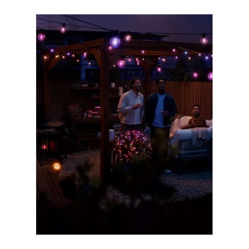 Philips - LED RGBW verlängerbare, dimmbare Außen-Lichterkette Hue FESTAVIA 20xLED 14m IP65