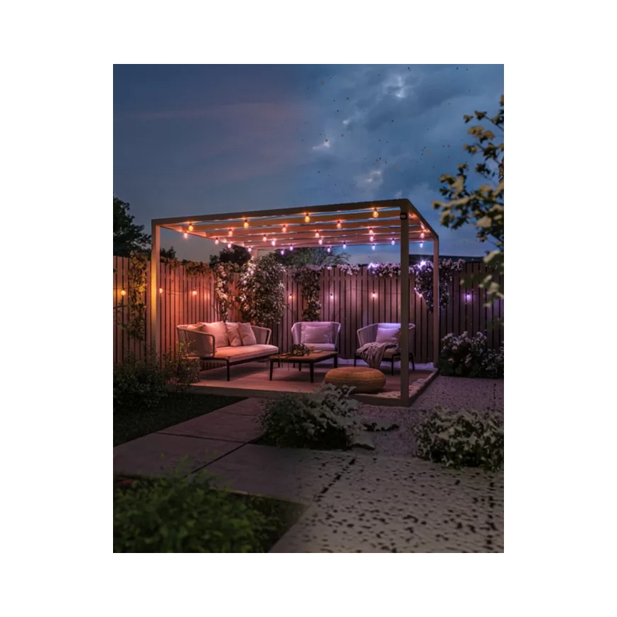 Philips - LED RGBW verlängerbare, dimmbare Außen-Lichterkette Hue FESTAVIA 20xLED 14m IP65