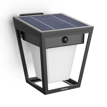 Philips - LED-Solar-Wandleuchte mit Bewegungs- und Dämmerungssensor NISSA LED/1,8W/3,7V 2600 mAh 3000K IP44
