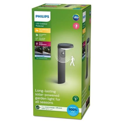 Philips - LED Solarleuchte mit Bewegungs- und Dämmerungssensor LED/1,2W/4V 1800 mAh 4000K IP44