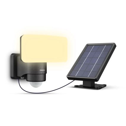 Philips - LED-Solar-Wandleuchte mit Bewegungs- und Dämmerungssensor TYLUS LED/6W/3,7V 2600 mAh 3000K IP44