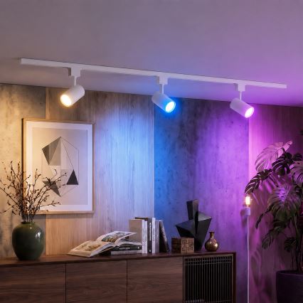 Philips - Spot LED RGBW dimmable sur rail EASYLINK HUE 3xGU10/4,7W/230V 2200-6500K 1m blanc