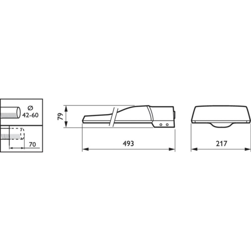 Philips BRP102 LED55/740 II DM 42-60A - LED-Straßenlaterne CORELINE MALAGA LED/39W/230V IP65 4000K