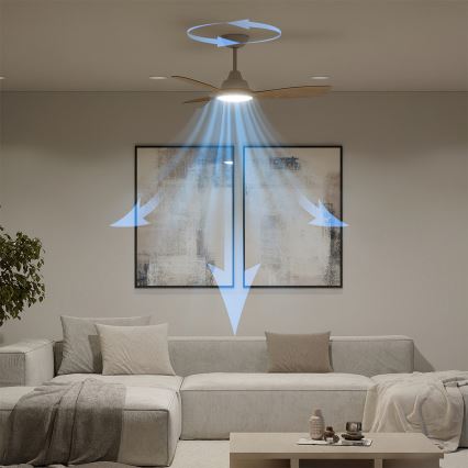 Philips - Ventilateur de plafond LED dimmable OLAS LED/24W/230V Ø 106 cm blanc/marron + télécommande