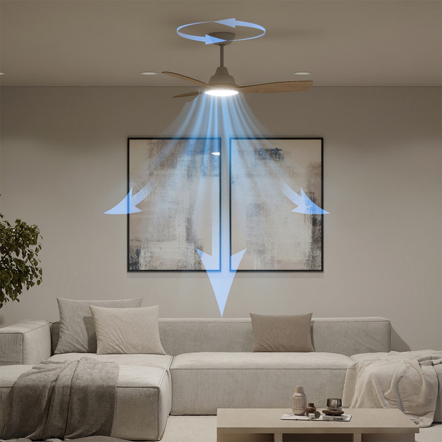 Philips - Ventilateur de plafond LED dimmable OLAS LED/24W/230V Ø 106 cm blanc/marron + télécommande
