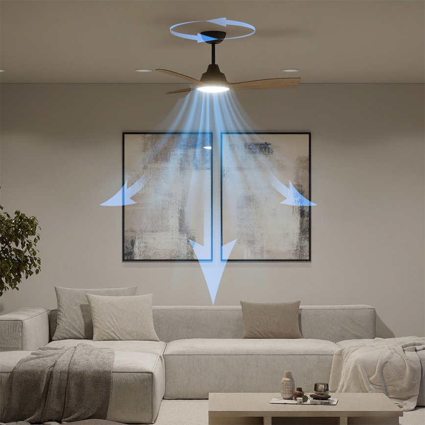 Philips - Ventilatore da soffitto LED dimmerabile OLAS LED/24W/230V Ø 106 cm nero/marrone + telecomando