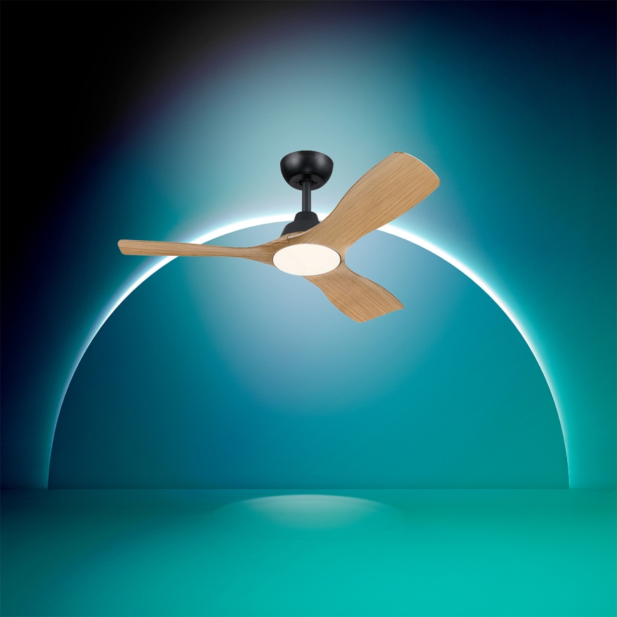 Philips - Ventilatore da soffitto LED dimmerabile OLAS LED/24W/230V Ø 106 cm nero/marrone + telecomando
