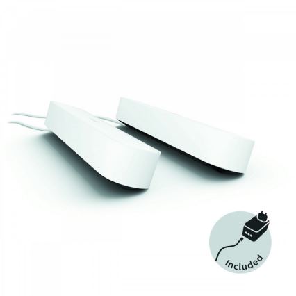 Philips 78202/1E/P7  - SET 2x Lampe de table LED RGB intensité modulable HUE WHITE AND COLOR AMBIANCE LED/6W/230V blanc