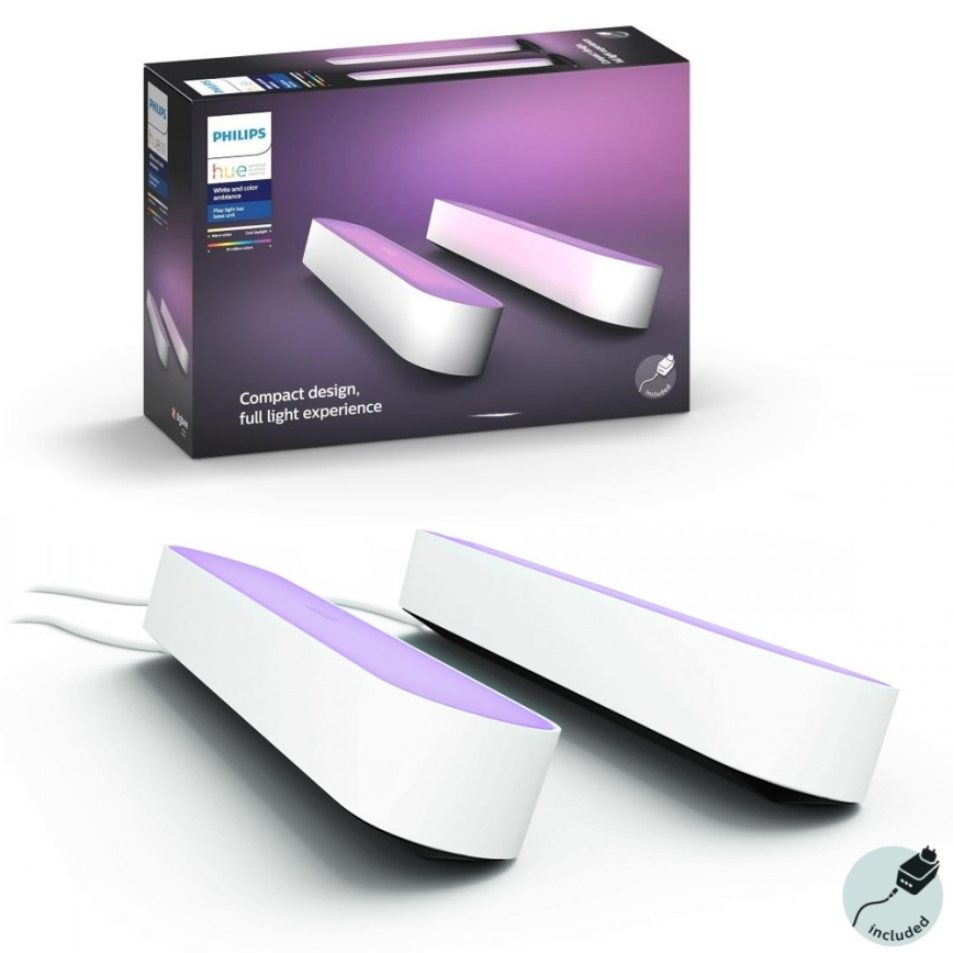 Philips - LOT 2x Lampe de table LED RVB à intensité variable Hue PLAY LED/6W/230V blanc