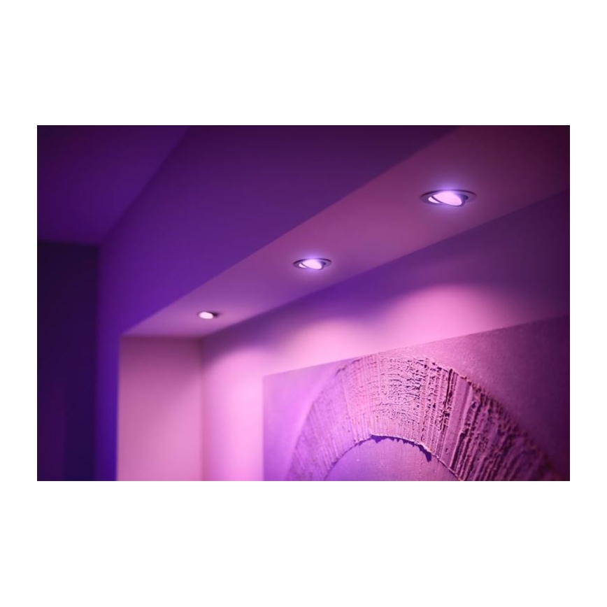 Philips - LOT 3x LED RGB Luminaire encastrable à intensité variable Hue CENTURA 1xGU10/5,7W/230V 2000-6500K