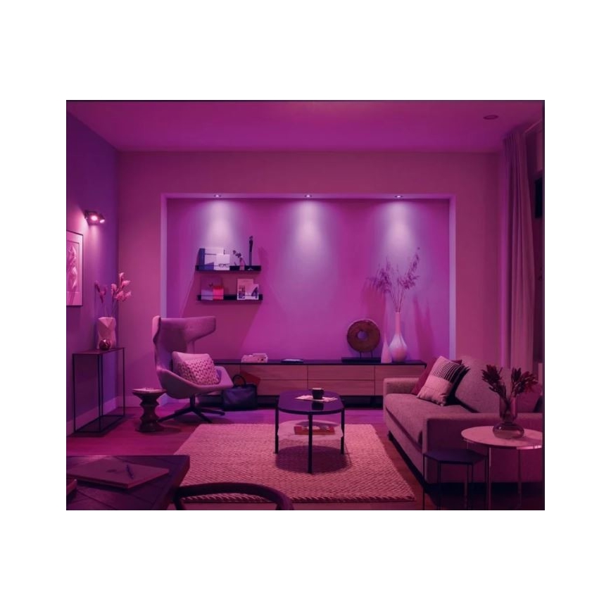 Philips - LOT 3x LED RGB Luminaire encastrable à intensité variable Hue CENTURA 1xGU10/5,7W/230V 2000-6500K