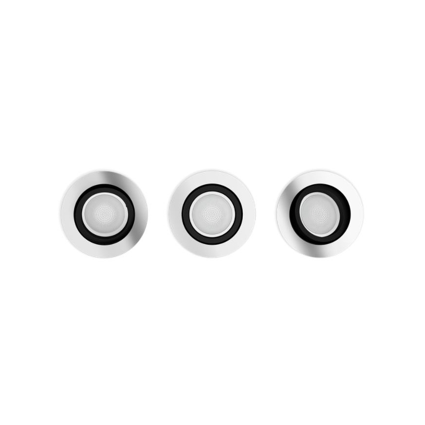 Philips - LOT 3x LED RGB Luminaire encastrable à intensité variable Hue CENTURA 1xGU10/5,7W/230V 2000-6500K