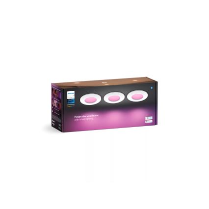 Philips - LOT 3x Spot encastrable LED RGBW salle de bain à intensité variable Hue SLIM LED/8,3W/230V IP44 2000-6500K